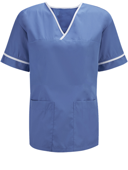 Picture of Unisex Smart Scrub Tunic - Hospital Blue/White 