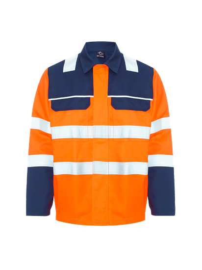 Picture of Gryzko® Hi-Vis Contrast Jacket - HV Orange/Navy