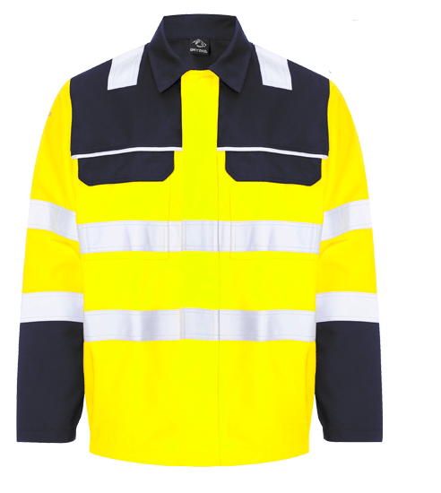 Picture of Gryzko® Hi-Vis Contrast Jacket - HV Yellow/Navy