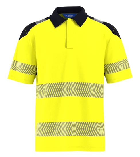 Picture of Hi-vis poloshirt - Hi Vis Yellow/Navy