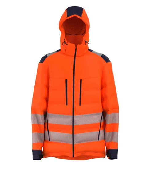Picture of Hi-vis hybrid jacket - Hi Vis Orange/Navy