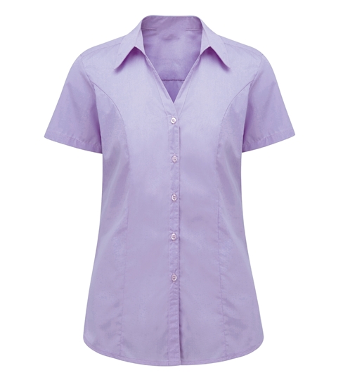 Picture of Semi-Fitted Short Sleeve Blouse - Lilac
