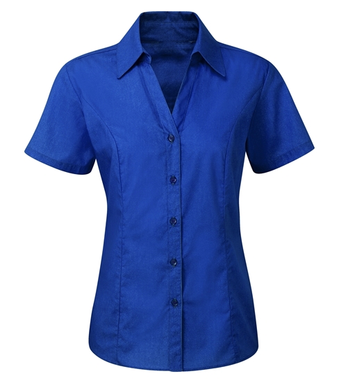 Picture of Semi-Fitted Short Sleeve Blouse - Royal Blue