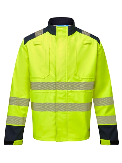 Picture of Hi-vis fr arc softshell jacket - hi-vis yellow - Hi Vis Yellow/Navy