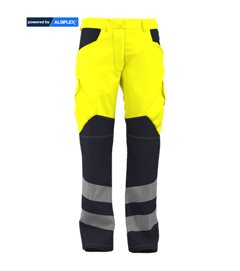 Picture of Female Contrast Hi Vis Trouser - Hi Vis Yellow/Navy