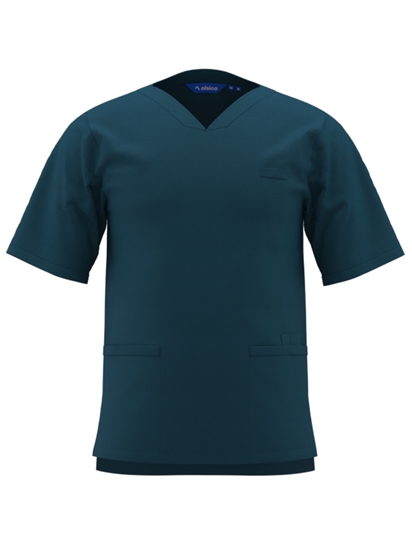 Picture of Unisex V-Neck Scrub Top - Caribbean Blue