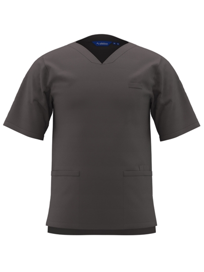 Picture of Unisex V-Neck Scrub Top - Charcoal