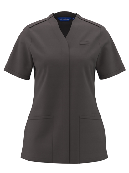 Picture of Female Notch Neck Tunic - Charcoal