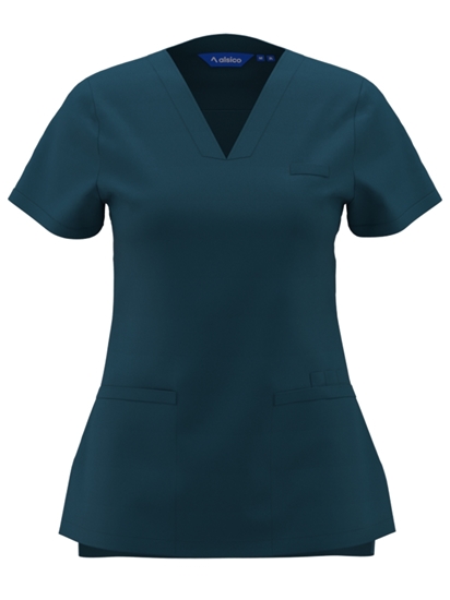 Picture of Female V-Neck Scrub Top - Caribbean Blue