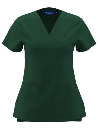 Picture of Female V-Neck Scrub Top - Bottle Green