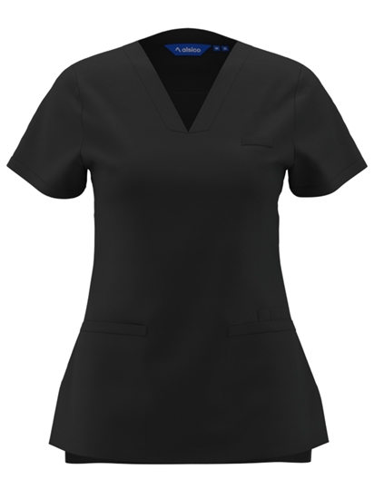 Picture of Female V-Neck Scrub Top - Black