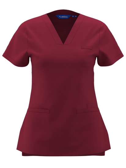 Picture of Female V-Neck Scrub Top - Garnet